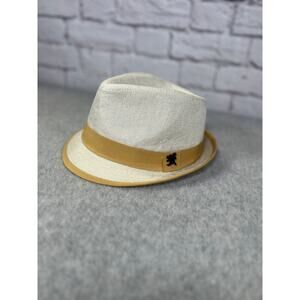 Stacy Adams Fedora Had Beige with Tan Trim Size Medium